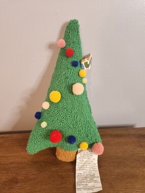 Green Pom-Pom Christmas Tree Plush Holiday Accent Ampersand Design Studio